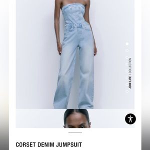 Zara denim jumpsuit brand new